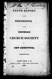 Cover of: Tenth report of the proceedings of the Diocesan Church Society of New Brunswick