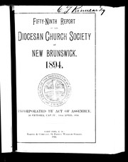 Cover of: Fifty-ninth report of the Diocesan Church Society of New Brunswick, 1894