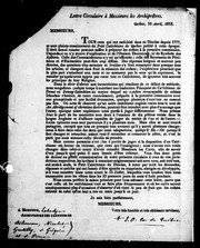 Cover of: Lettre circulaire à Messieurs les archiprêtres: tous ceux qui ont catéchisé dans ce diocèse depuis 1777, se sont plaints unanimement du Petit catéchisme de Québec ..