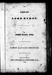 Cover of: The life of Lord Byron by John Galt