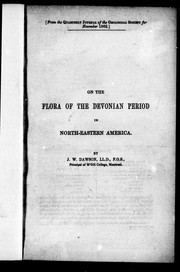 Cover of: On the flora of the Devonian period in north-eastern America