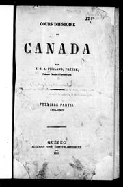 Cover of: Cours d'histoire du Canada