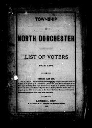 List of voters for 1886 by North Dorchester (Ont.)