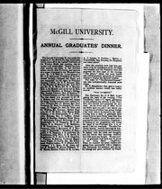 Cover of: McGill University: annual graduates' dinner