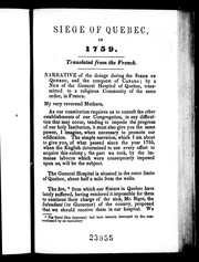 Siege of Quebec, in 1759 by Nun of the General Hospital of Quebec