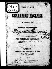 Cover of: Petit traité de grammaire anglaise by Charles Gosselin