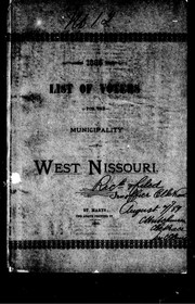 Cover of: List of voters for the municipality of West Nissouri