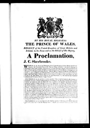 Cover of: Indian territories: proclamation of His Royal Highness the Prince Regent