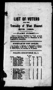 Cover of: List of voters for the township of West Nissouri, 1882
