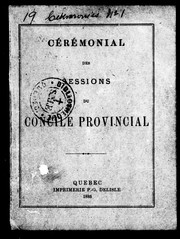 Cover of: Cérémonial des sessions du Concile provincial