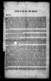 Cover of: Letter to the Rev. John Borland: I trust you will pardon the presumption of a layman of little note ...