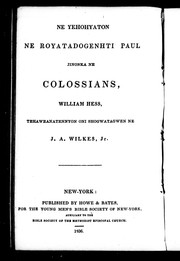 Cover of: Ne yehohyaton ne royatadogenhti Paul jinonka ne Colossians