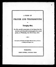 Cover of: A Form of prayer and thanksgiving to Almighty God by United Church of England and Ireland.