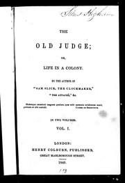 Cover of: The old judge, or, Life in a colony