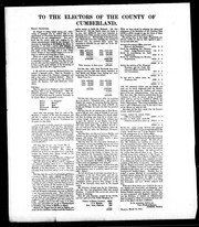 Cover of: To the electors of the county of Cumberland