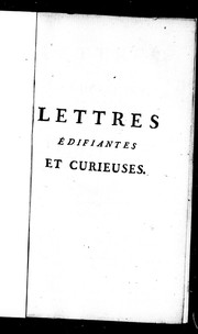 Cover of: Lettres édifiantes et curieuses écrites des missions étrangères