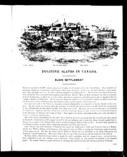 Cover of: Fugitive slaves in Canada: Elgin settlement