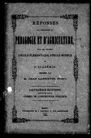 Cover of: Réponses aux programmes de pédagogie et d'agriculture pour les diplômé s d'école élémentaire, d'école modèle et d'académie