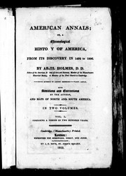 Cover of: American annals; or, A chronological history of America, from its discovery in 1492 to 1806