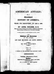 Cover of: American annals; or, A chronological history of America, from its discovery in 1492 to 1806
