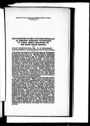 Cover of: The condition of test cultures especially as regards titration favourable to clear serum reactions by the dried blood method by Wyatt Johnston