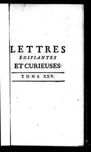 Cover of: Lettres édifiantes et curieuses écrites des missions étrangères