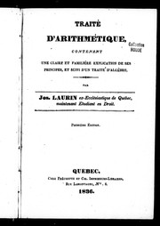 Cover of: Traité d'arithmétique by Joseph Laurin