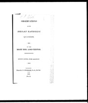 Cover of: Observations on the Roman Catholic question by Kenyon, George Kenyon Baron