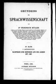 Cover of: Grundriss der Sprachwissenschaft by Friedrich Müller