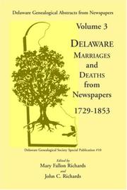 Cover of: Delaware genealogical abstracts from newspapers