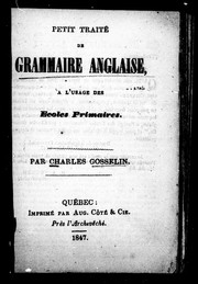 Cover of: Petit traité de grammaire anglaise by Charles Gosselin