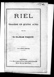 Cover of: Riel: tragédie en quatre actes