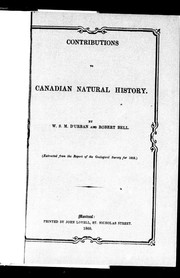 Cover of: Contributions to Canadian natural history
