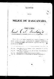 Liste de la milice du Bas-Canada, pour 1828 by Bas-Canada. Milice