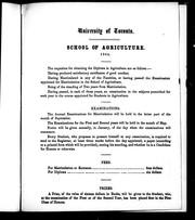 Cover of: University of Toronto, School of Agriculture, 1864 by University of Toronto. School of Agriculture