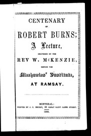 Cover of: Centenary of Robert Burns | William McKenzie