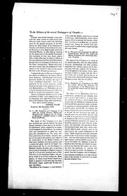 Cover of: To the editors of the several newspapers of Canada: through your several journals, if you consider the same worthy of a place under your editorial head ..