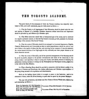 Cover of: The Toronto Academy by Toronto Academy