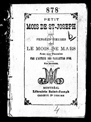 Cover of: Petit mois de St-Joseph by Adrien Sylvain