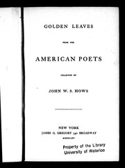 Cover of: Golden leaves from the American poets by John W. S. Hows