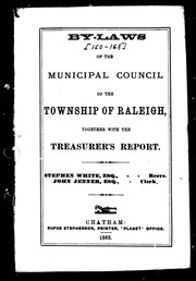 Cover of: By-laws of the Municipal Council of the township of Raleigh by Raleigh (Ont. : Township)