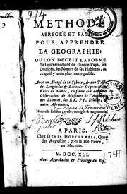 Cover of: Methode abregée et facile pour apprendre la geographie by A. Le François