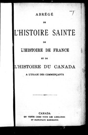 Cover of Abrégé de l'histoire sainte, de l'histoire de France et de l'histoire du Canada by 