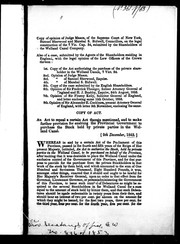 Copy of opinion of Judge Mason, of the Supreme Court of New York, Samuel Sherwood and Marshall S. Bidwell, Councillors, on the legal construction of the 7 Vic. Cap. 34, submitted by the shareholders of the Welland Canal Company by Canada