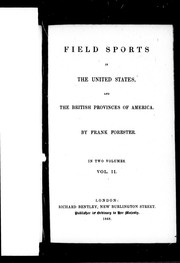 Cover of: Field sports in the United States, and the British provinces of America