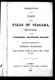 Cover of: Description of a view of the falls of Niagara: now exhibiting the Panorama, Leicester square