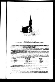 Cover of: Knox's Church, in connection with the Presbyterian Church of Canada by Knox Church (Toronto, Ont.)