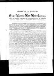 Cover of: Address of the directors of the Great Western Rail Road Company by Great Western Railway Company (Canada)