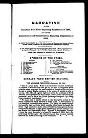 Narrative of the Canadian Red River exploring expedition of 1857 and of the Assinniboine and Saskatchewan exploring expedition of 1858 by Hind, Henry Youle