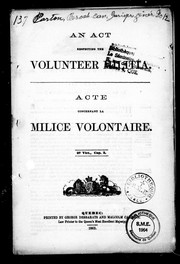 An Act respecting the Volunteer Militia by Canada
